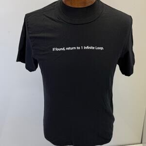 Apple Music Shirt Mens Large Black Logo 1 Infinite Loop Cupertino Promo Tee